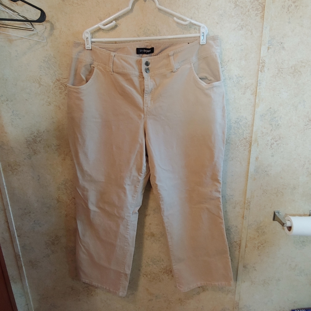 Lane Bryant Tan Cotton Corduroy Pants Size 20P